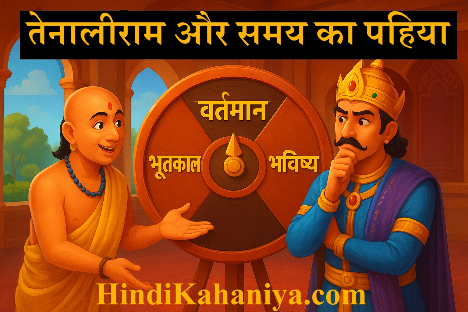 तेनालीराम और समय का पहिया Tenali Raman And The Wheel Of Time Story In Hindi - Short Tenali Raman Tales