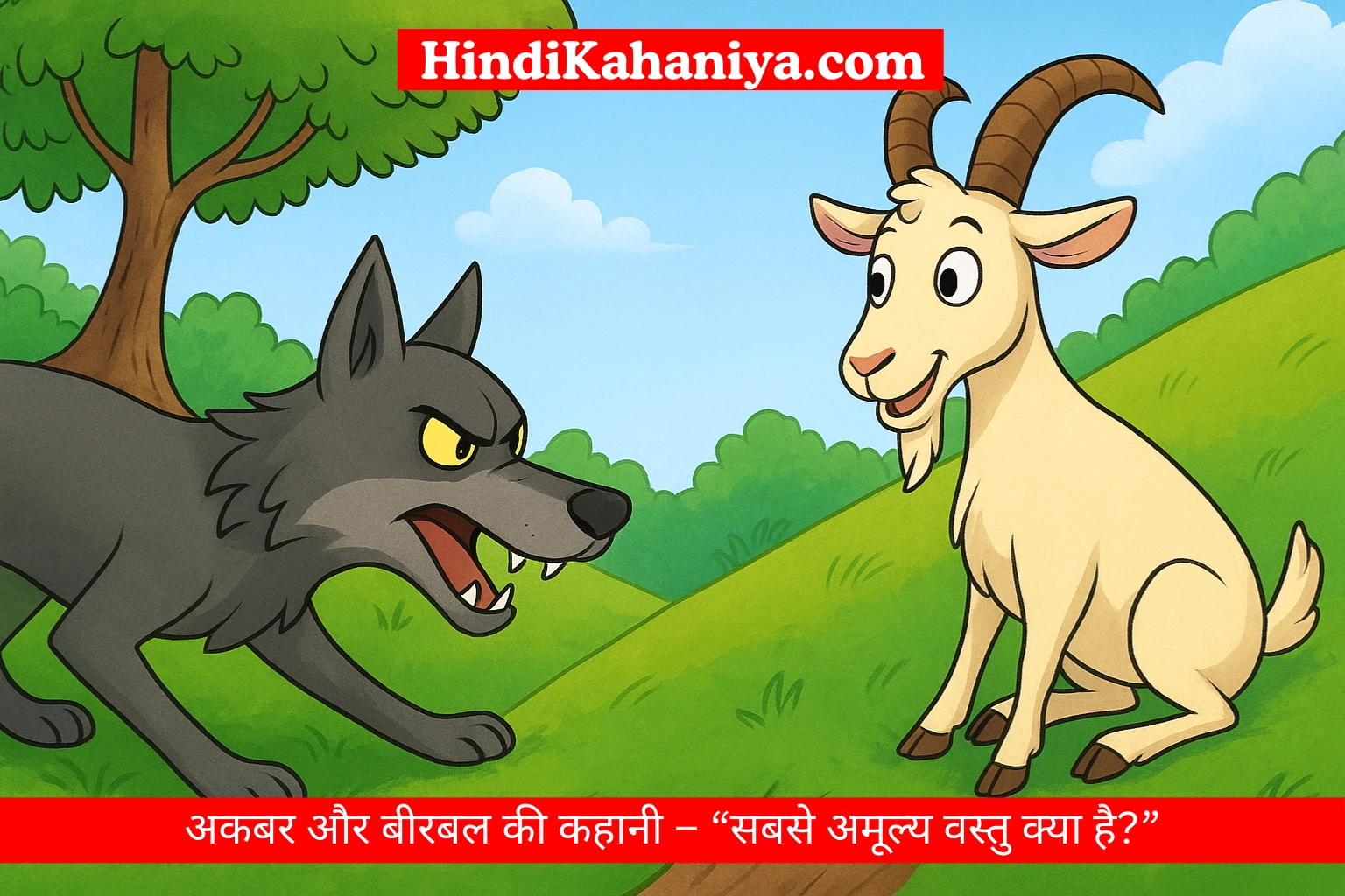 बुद्धिमान बकरी और भूखा भेड़िया – The Wise Goat and the Hungry Wolf Short Hindi Kahani