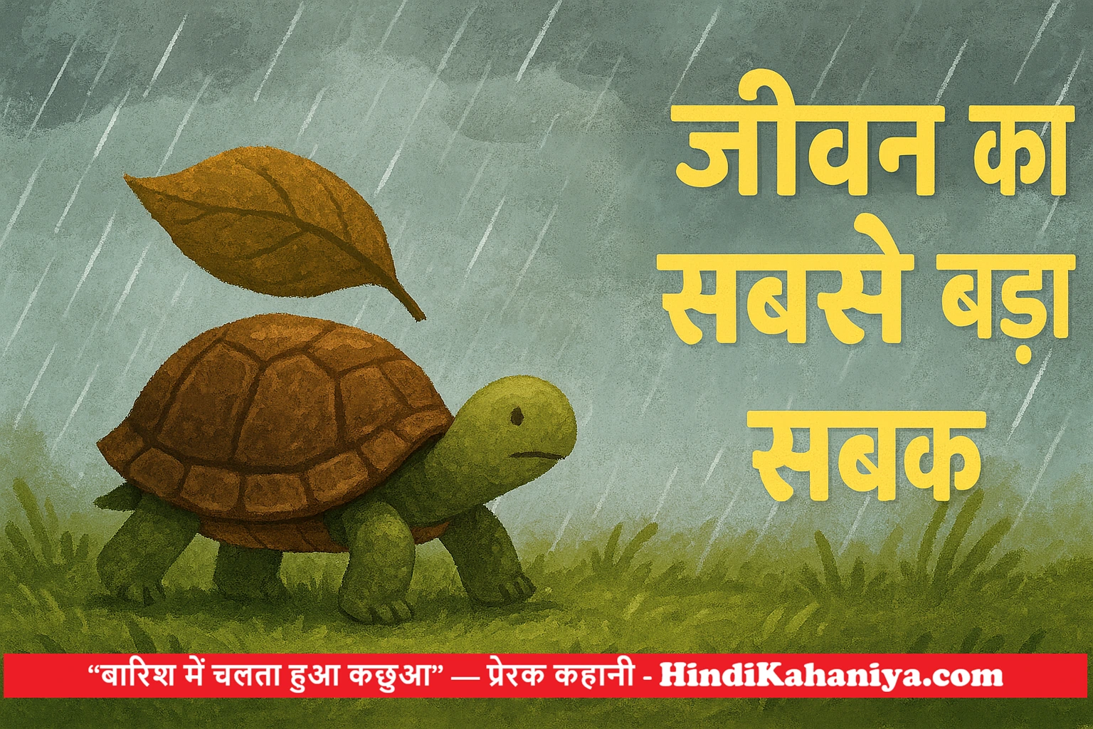 बारिश में चलता हुआ कछुआ | कछुए की सीख कहानी | dukh aur bojh chhodne ki kahani